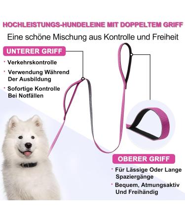 Demigreat Long Dog Leash - 1.5m/3m/5m Robust Training Line with Padded Handle - Ideal for Small to Large Dogs - Violet - Buy Online on GoSupps.com