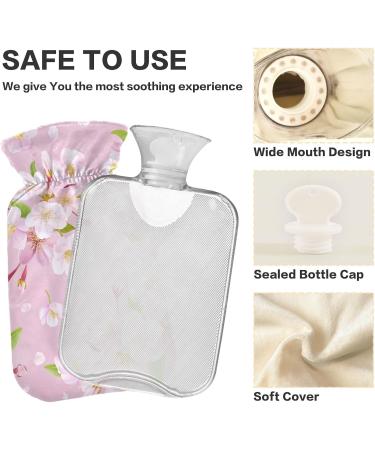 Cherry Blossom Hot Water Bottle 1L | BPA Free Pain Relief for Hands & Feet | Cozy Cover Included - Buy Online on GoSupps.com
