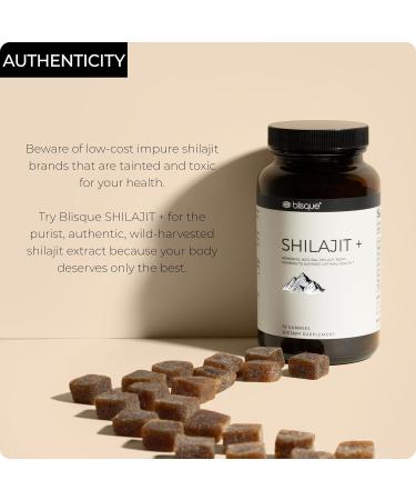 Blisque Pure Himalayan Organic Shilajit Resin Gummies Supplement | Contains Fulvic Acid and Trace Minerals | Authentic and Natural | 52 Gummies - Buy Online on GoSupps.com