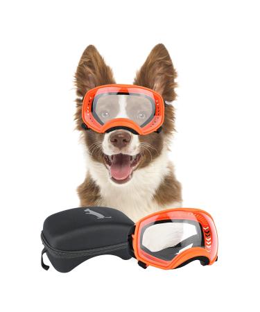 Namsan dog glasses with a wide range of visits UV protection sunglasses for large dogs eyes protect dogs protecting glasses with adjustable band and sponge-nose pad orange