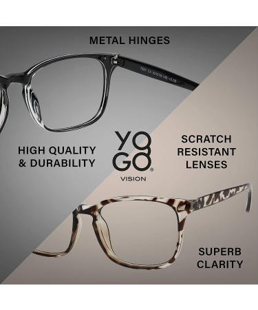 Blue Light Blocking Reading Glasses 5 Pack for Women Men - UV Ray/Glare Protection - Anti Eyestrain Computer Readers - Fashion Eyeglasses (Black/Clear  Grey Tortoise  Crystal  Havana Brown) - 3.0x - Buy Online on GoSupps.com