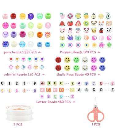JOJANEAS Pony Beads Kit - Bracelet Making Kit for Girls with Smile Face Beads and Letter Beads - Friendship Bracelet Kit for Kids - Buy Online on GoSupps.com