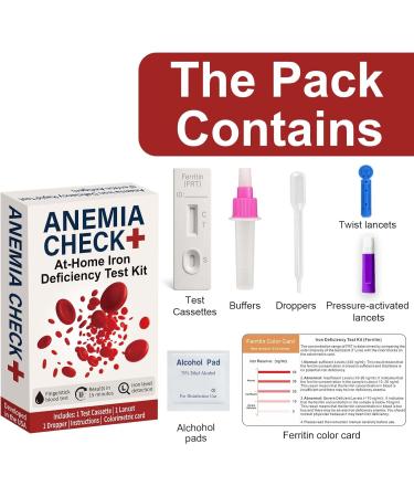 Iron Deficiency Test Kit at-Home Self-Testing Iron Level for Men Women Adults and Children - Buy Online on GoSupps.com