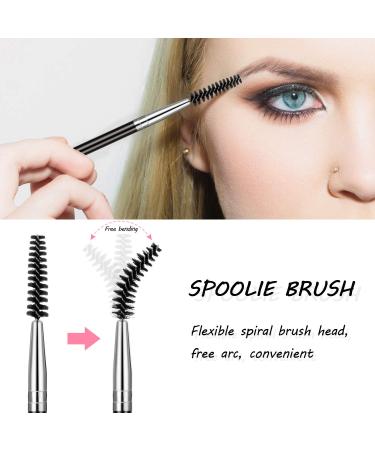 12-Pack Duo Eyebrow Brush Set - Spoolie and Angled Brow Brushes - Mini Eyelash Brush for Tinting - Suitable for Cream Gel - Silver - Buy Online on GoSupps.com
