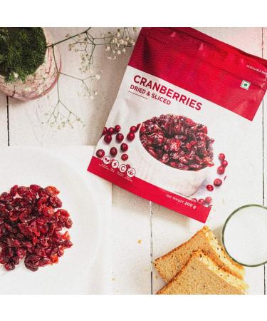 Generic Dried Cranberries Cranberry Healthy Snack for kids and adults Resealable No Gluten Antioxidant Rich Immunity Booster - 200 gm - Buy Online on GoSupps.com