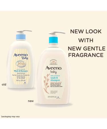 Aveeno Baby Gentle Bath Wash & Shampoo with Natural Oat Extract - Hypoallergenic, Tear-Free Formula | 33 fl. oz - Buy Online on GoSupps.com