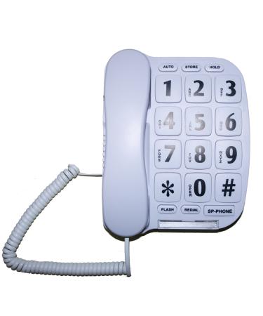MegFong MF-11W Extra Large Button Phone for Elderly Senior Amplified Corded Phone with Loud Handsfree Speakerphone Perfect for Hearing Impaired