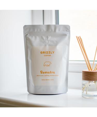 Grizzly Coffee - Sumatra | Sumatran Coffee Beans | Notes of Dark Cocoa Nutmeg Butterscotch | 227g | Rainforest Alliance Certified | Ethically Sourced | (Ground) - Buy Online on GoSupps.com