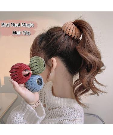 7pcs Zabernim Hair Holder Birds Nest Magic Hair Clip for Women - Expandable Velvet Bun Claw for Girls - Vintage Ponytail Holder Hairpin Buckles - Buy Online on GoSupps.com