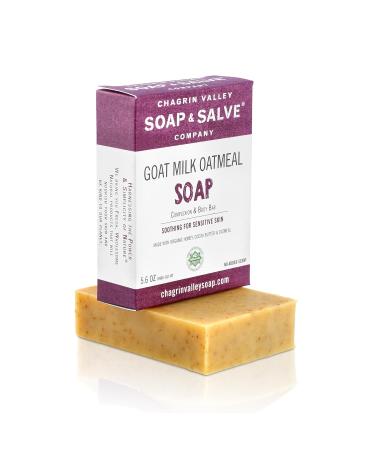 Chagrin Valley Organic Goat Milk Honey Oatmeal Soap Bar - Natural Handmade Soap for Nourishing Skin - Buy Online on GoSupps.com