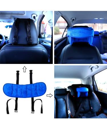 Adjustable Cotton Child Car Head Support & Neck Protector - Blue | Seat Headrest for Baby, Kids, Toddlers - Buy Online on GoSupps.com