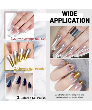 15ml No Wipe Top Coat for Metallic Gel Nail Polish - Create Mirror Chrome Effect Easy | Best Top Gel for Chrome Nails - Buy Online on GoSupps.com
