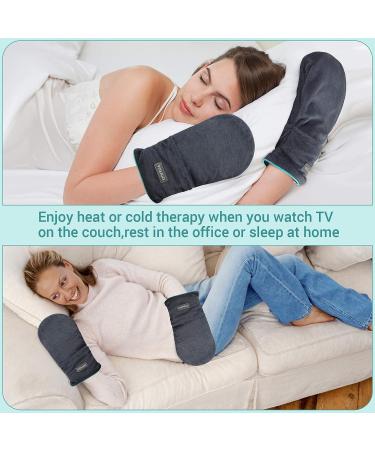 voligo Microwavable Heated Mittens  Hot and Cold Hand Therapy Gloves  Heat Arthritis Gloves for Hands Warmer Therapy and Trigger Fingers Pain Relief & Carpal Tunnel Fit for Many Hand Sizes (Gray) Dark Gray - Buy Online on GoSupps.com
