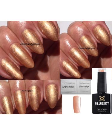 Bluesky Gel Nail Polish Gold Bronze Shimmer Iced Cappuccino 80503 UV LED Soak Off 10ml