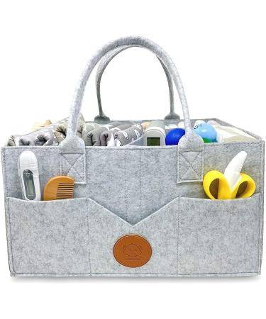 Baby Diaper Caddy Organizer - Large Baby Organizer - Diaper Organizer For Changing Table - Storage Caddy - Changing Table Organizer For Baby Boy, Girl - Nursery Organizer (Classic Gray) - Buy Online on GoSupps.com