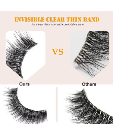 Shop Clear Band Short Fluffy Wispy 3D Faux Mink Eyelashes - 12mm C Curl - Full Volume Glam Look - 12 Pairs for Natural Beauty - Buy Online on GoSupps.com
