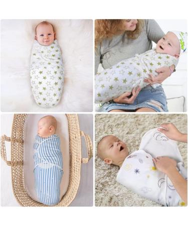 Vicloon Baby Swaddle Wrap 3pcs - 100% Cotton Newborn Blanket for Baby 0-3 Months (Blue/White) - Buy Online on GoSupps.com