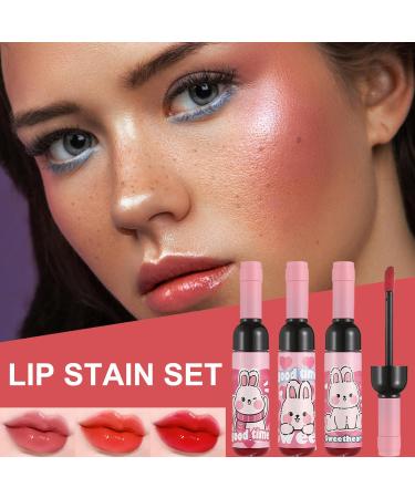 Lip coloring lip gloss - 3 colors of waterproof liquid lipstick - Non-stick cup long-lasting daily makeup for Mother's Day Christmas Valentine's Day - Buy Online on GoSupps.com