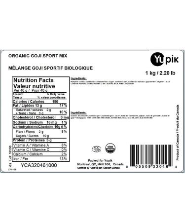 Yupik Yupik Organic Goji Sport Mix 1Kg 1 kg (Pack of 1) - Buy Online on GoSupps.com