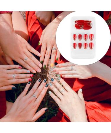 dijiusidy False Nail Fashionable Various Shapes Fingernail Full Coverage Strong Viscosity Adjustable Paster for Manicure Art 18 F741 18 1 count (Pack of 1) - Buy Online on GoSupps.com