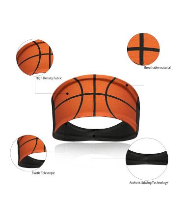 Forsylvanas Basketball Print Wide Headband for Women - Non Slip Elastic Hair Hoop for Sports and Everyday Wear - Buy Online on GoSupps.com