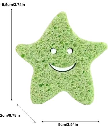 Kids Bath Sponge - Soft Wood Pulp Sponge Body Wash Scrubber | Cute Dead Skin Remover Body Scrubber Bath Rub Shower Brush for Children Kids Baby Toddler Green - Buy Online on GoSupps.com