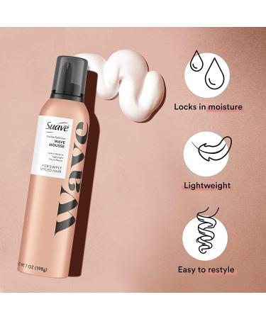 Suave Simply Styled Hair Mousse - Anti-Frizz Moisture Locking Lightweight Wave Mousse for Curly & Wavy Hair - 7 oz (Pack of 3) | International Shipping Available - Buy Online on GoSupps.com