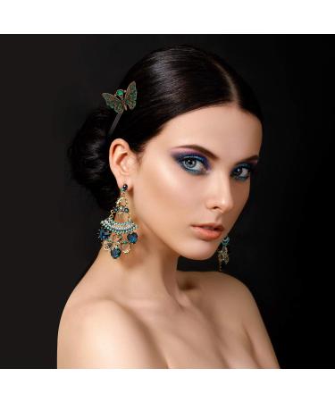 Lurrose Wooden Butterfly Hair Stick | Ethnic Chinese Bridal Hairpin | Wedding Hair Accessories for Women - Buy Online on GoSupps.com