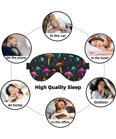 Colorful Mushroom Sleep Mask | Soft Adjustable Eye Covers for Travel & Sleep | Blackout Mask for Men & Women - Buy Online on GoSupps.com