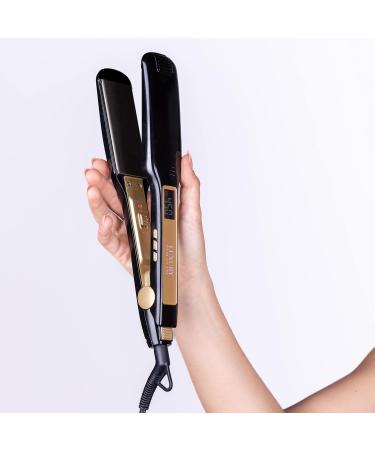 Buy Titanium Professional 1.75" Hair Straightening Flat Iron - Adjustable Temp Dual Voltage Instant Heat LCD Display for Curling & Frizz-Free Shine - Buy Online on GoSupps.com