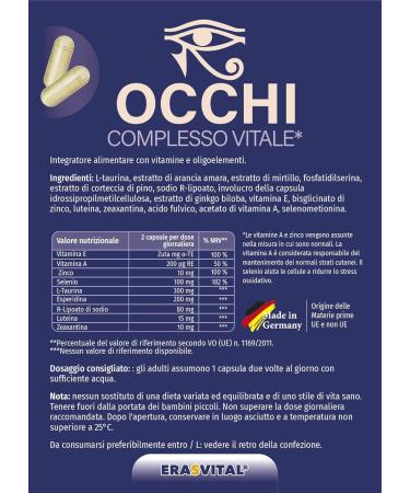 Eyes Vital Complex - 360 Vegan Capsules with Lutein Zeaxanthin Sodium-R-Lipoate & Fulvic Acid for Optimal Eye Health - Buy Online on GoSupps.com