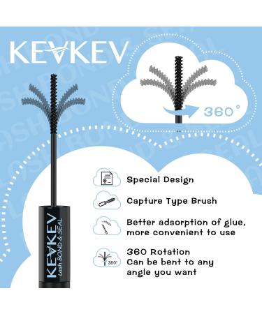 KevKev Lash Bond and Seal - Waterproof Eyelash Glue for Lash Clusters 72-Hour Strong Hold 10ml Black with Remover Swabs - Buy Online on GoSupps.com