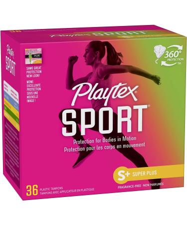 Playtex Sport Tampons Super Plus Absorbency 36ct - Fragrance-Free, Pack of 1 - Buy Online on GoSupps.com