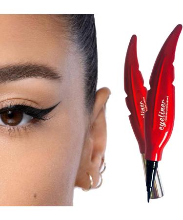 Eyeliner | Super Slim Waterproof Long-Lasting Feather Eyeliner Stamp Beauty Eye Makeup Eye Liner Liquid for Women Makeup Show Date Cosmetic - Buy Online on GoSupps.com