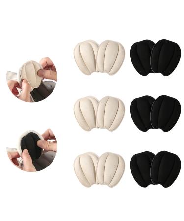 6 Pairs Forefoot Cushion Pads Soft Shoe Tongue Pads Invisible Shoe Insert Self-Adhesive Felt Tongue Pads Non-Slip Shoe Back Sticker Shoe Filler for Women Men Loose Canvas Leather Shoe