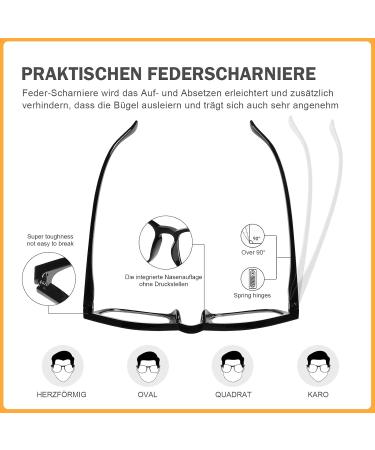 DOOViC Blue Light Filter Reading Glasses - Square Frame Large Lenses Prescription Strength 2.75 Stylish & Comfortable for Eye Protection - Buy Online on GoSupps.com