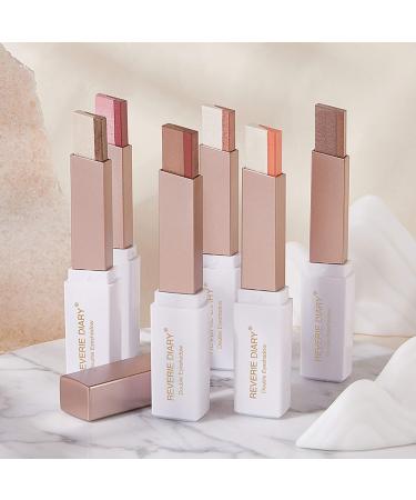 TBUIALL Gradient Eyeshadow Stick for Women Long-lasting Waterproof Double Colors Matte Eye Shadow Sticks Makeup Lying Silkworm Pen Eyeshadow (6 Colors) A One Size