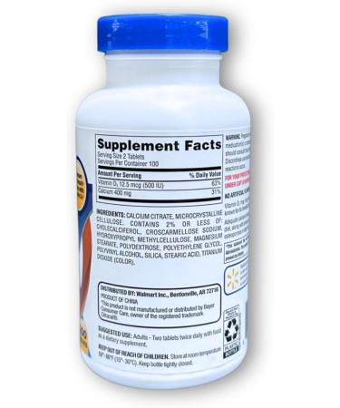 Calcium Citrate Vitamin D3- Supplement for Bone Strength and Immune Health 200 Tablets (Pack of 1) Boxed by Fusion Shop Store - Buy Online on GoSupps.com