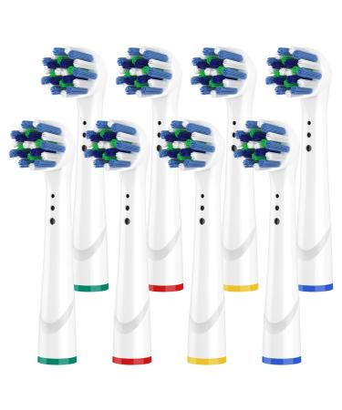 Electric Toothbrush Across Action Replacement Brush Heads for Oral B  Professional Cross Toothbrush Replacement Brush Heads Compatible with Oral B Electric Toothbrush  8 Packs Blue 8 Count (1 Pack)