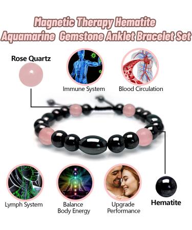 Magnetic Therapy Anklet & Bracelet Set for Pain Relief and Love Attraction - Buy Online on GoSupps.com