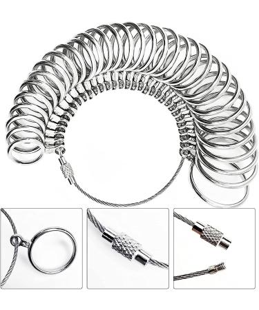 Ring Sizer Measuring Tool Set - 31 Pieces Metal Gauge for Jewelry Sizing with Half Sizes - Buy Online on GoSupps.com