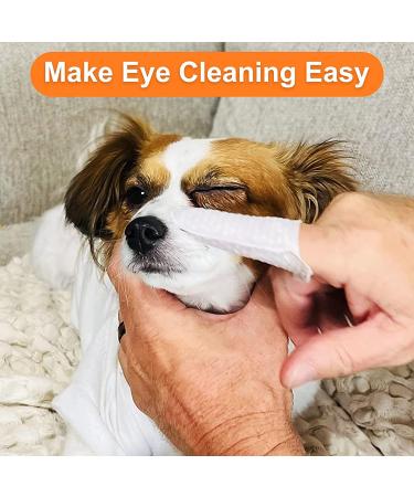 Dog Eye Wipes - Tear Stain Remover for Dogs & Cats | 100 Count Pet Finger Eye Wash Pads | Gentle & Unscented Eye Cleaning Wipes - Buy Online on GoSupps.com