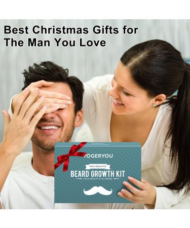 Beard Growth Kit with Straight Razor, Roller, Oil, Wash, Balm, Brush, Comb, Scissors - Men's Birthday & Christmas Gifts - Buy Online on GoSupps.com