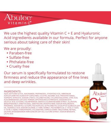ARBUTEE Vitamin C Anti-Aging and Brightening Serum | Hyaluronic Acid Niacinamide Retinol & More for Men & Women - International Shipping Available - Buy Online on GoSupps.com
