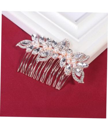 DOITOOL 1pc Silver Rhinestones Rhinestone Crystal Hair Side Comb Headwear Bridal Hair Accessories Bridal Hair Comb Tiara Rhinestone Hair Comb Women's Diamond European and American - Buy Online on GoSupps.com