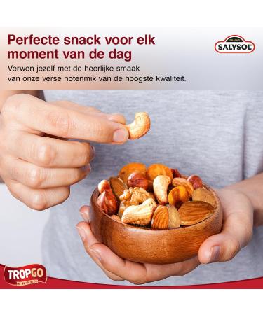 Tropgo Salysol Snacks Nut Cocktail 10 x 50g Cans Delicious Nut Mix of Almonds Hazelnuts Cashews Salted Peanuts Walnuts Roasted Corn Honey Peanuts Ideal for Care Packages - Buy Online on GoSupps.com