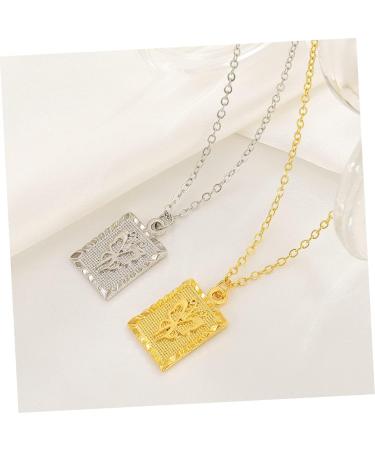 jojofuny Butterfly Necklace Trendy Necklaces for Women Metal Necklace Butterflies Necklace Square Miss Collar Silver 53x1CM - Buy Online on GoSupps.com