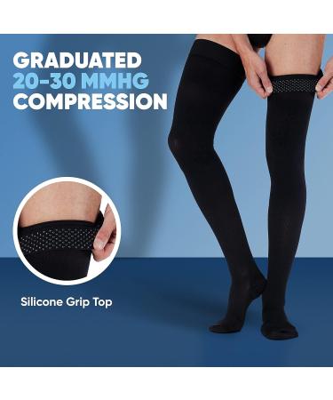 Buy Absolute Support Opaque Compression Stockings for Men - Class 2 20-30mmHg - 5X Large - Ideal for Varicose Veins & Lymphedema - Black - Buy Online on GoSupps.com