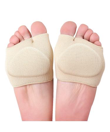 ZEPOHCK Metatarsal Pad  Forefoot Pads for Women and Men  Gel Silicon Insert Metatarsal Sleeve Pad for Foot Pain Relief  Ball of Foot Cushions (Beige  L(9 x 7cm)) Beige L(9 x 7cm)