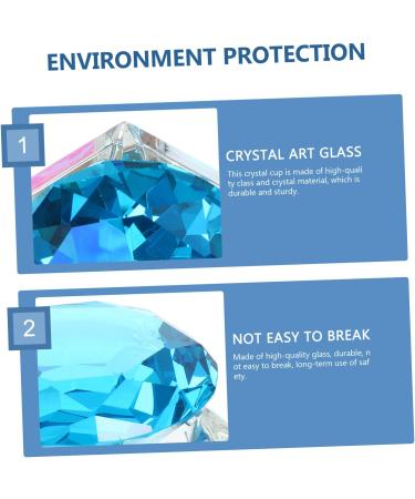 POPETPOP 1pc Nail Art Crystal Cup Containers with Lids Diy Powder Holder Jewelry Holder Nail Powder Container Nail Art Liquid Cup Clear Glass Crystal Cup Crystal Art Glass Acrylic Self Made 7.5x6cm Blue - Buy Online on GoSupps.com